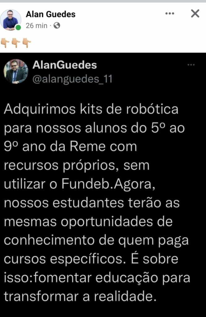 Robótica: Alan Guedes admite investimento de R$ 8,7 milhões em Alagoas