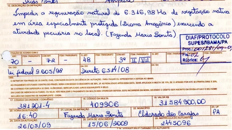 Quase R$ 300 mi em multas ambientais podem prescrever em 2022; valor sobe desde 2017