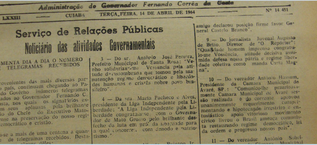 O Golpe de 1964 e seus desdobramentos no sul de Mato Grosso O Golpe de 1964 e seus desdobramentos no sul de Mato Grosso