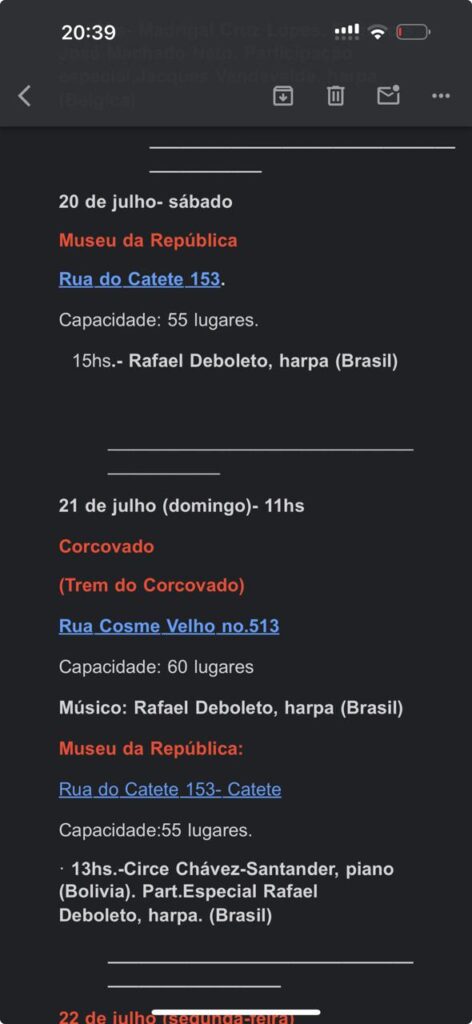 Harpista douradense, Rafael Deboleto se apresenta no maior circuito mundial de harpa Harpista douradense, Rafael Deboleto se apresenta no maior circuito mundial de harpa