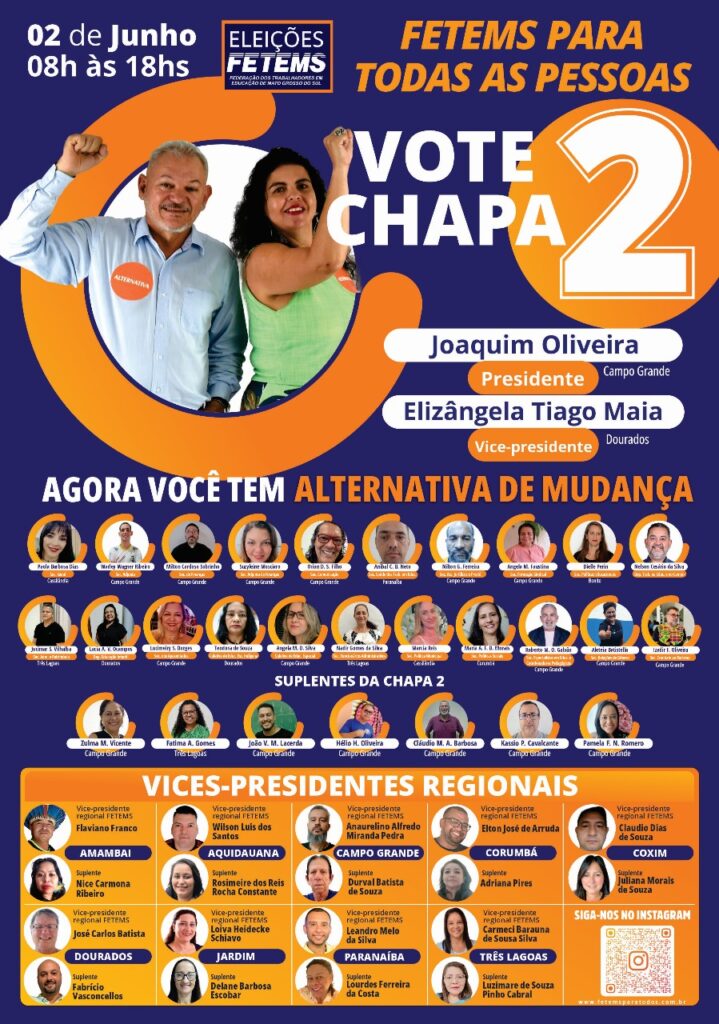 Educadores nas Urnas: Chapa mudancista para a Fetems começa a divulgar propostas Educadores nas Urnas: Chapa mudancista para a Fetems começa a divulgar propostas
