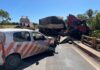 Motorista fica preso às ferragens em grave acidente entre caminhões na BR-163, em MS