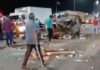 Mulher morre após batida entre quatro veículos; marido também faleceu