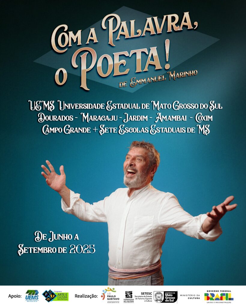 Com a palavra, o poeta! Emmanuel Marinho estreia espetáculo, com homenagem a professora Áurea Rita Com a palavra, o poeta! Emmanuel Marinho estreia espetáculo, com homenagem a professora Áurea Rita