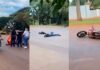 Motociclista morre em acidente com caminhão em MS; mulher fica ferida (Vídeo)