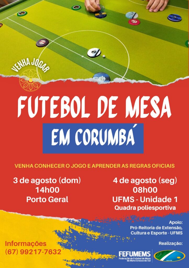 Fefumems apresenta regras oficiais do futebol de mesa em Corumbá neste fim de semana
