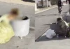 Mulher é vista comendo em lixeira de cartão-postal 