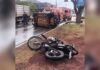 Motociclista sofre possível traumatismo craniano após acidente no centro de Dourados