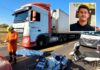 Motociclista de 22 anos morre em colisão frontal com caminhão na BR-262, em MS