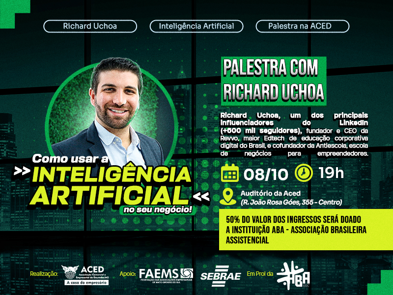 Dourados: Uso da Inteligência Artificial nos negócios é tema de palestra da ACED