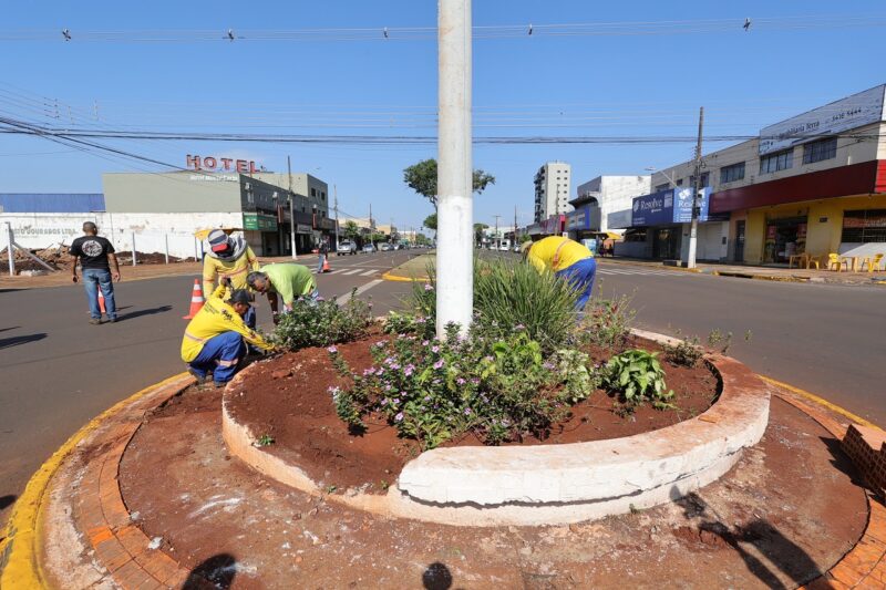 Prefeitura recupera floreiras nos canteiros centrais e valoriza espaço urbano da cidade Prefeitura recupera floreiras nos canteiros centrais e valoriza espaço urbano da cidade