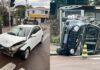 Motorista se envolve em acidente em cruzamento ao fugir do marido após briga
