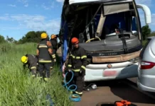 Identificadas vítimas de acidente entre ônibus e carreta na BR-267 em MS