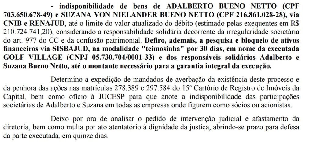 Eduardo Bottura e o ‘Fantástico’: Justiça declara indisponibilidade dos bens da família Bueno Netto