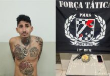 Suspeito de executar jovem é preso com revólver e drogas em Glória de Dourados