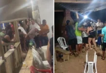 Confraternização após futebol termina em briga generalizada em bar