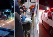 MS: queda de motocicleta deixa jovem ferido em frente a parque de exposições