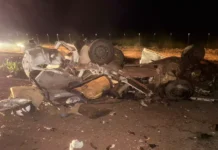 MS-298: Colisão entre Toyota Hilux e Fiat Uno mata duas pessoas na noite de sábado