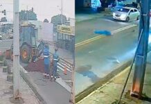 (Vídeo) MS: motociclista desrespeita sinalização e cai após impacto em obra na pista