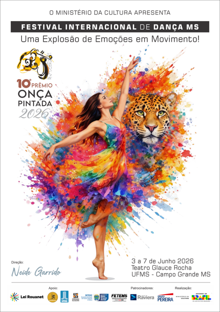 10º Prêmio Onça Pintada da Dança MS 2026 - Mostra Internacional do MS será de 3 a 7 de junho