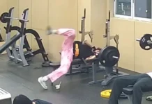 Desespero na academia: Homem quase é esmagado por barra de 145 kg no supino