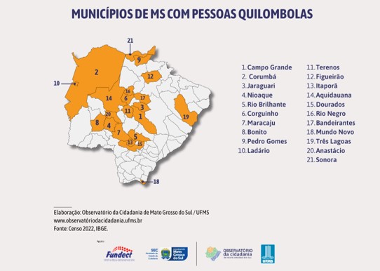 Pessoas quilombolas em MS estão presentes em 21 municípios e a maioria é formada por mulheres