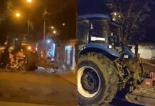Servidor público usa trator da prefeitura para invadir casa da filha e do genro