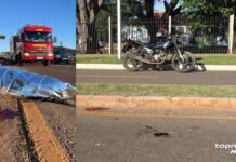 MS: motociclista morre após perder controle da direção e bater em poste