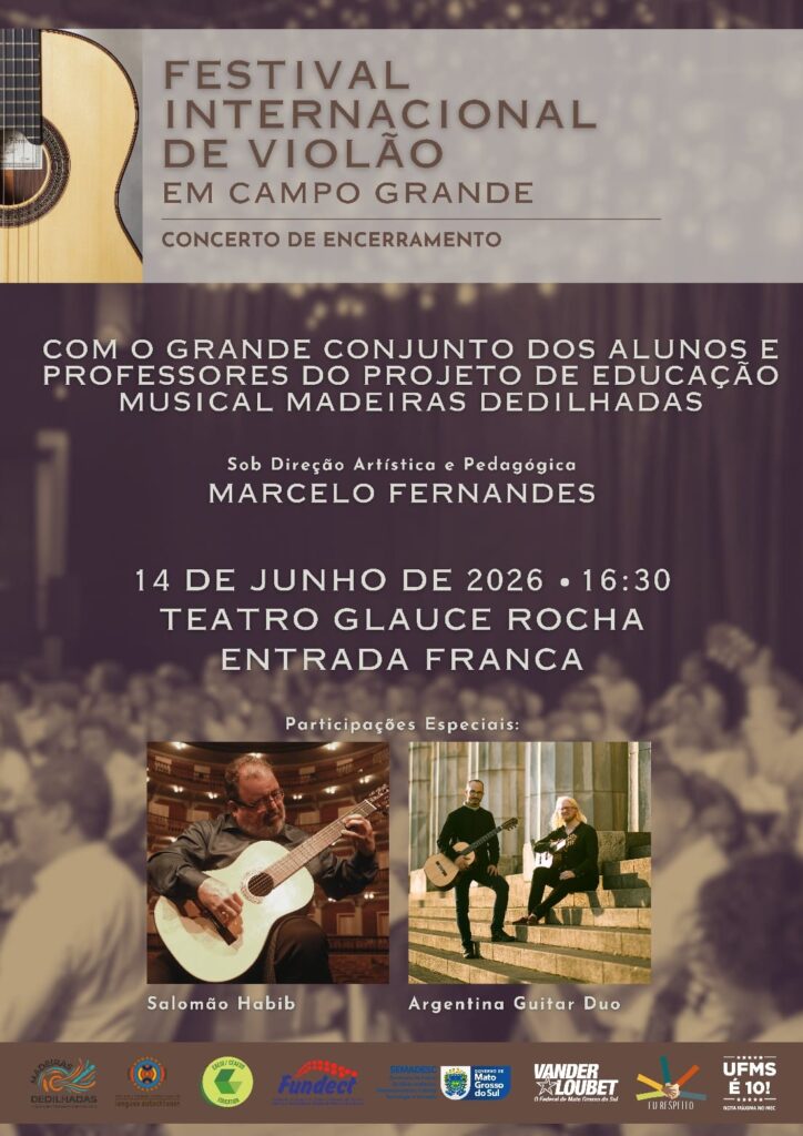 Alunos de projeto social da UFMS dividem palco com músicos internacionais em recital gratuito neste domingo Alunos de projeto social da UFMS dividem palco com músicos internacionais em recital gratuito neste domingo