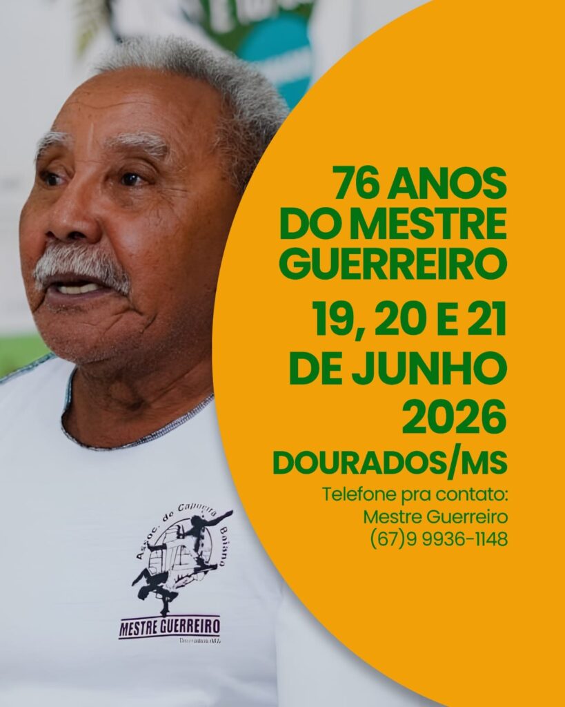 Mestre Guerreiro celebra 76 anos com programação cultural e atividades de capoeira