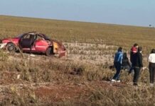 MS-386: mulher morre após ser lançada para fora de carro durante capotamento