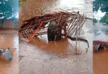 Campo Grande: chuva alaga cruzamento e moradores sinalizam buraco
