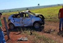 MS-316: Capotamento na tarde deste sábado deixa duas pessoas feridas