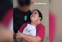 Mulher se desespera ao ver marido ser morto em frente a escola