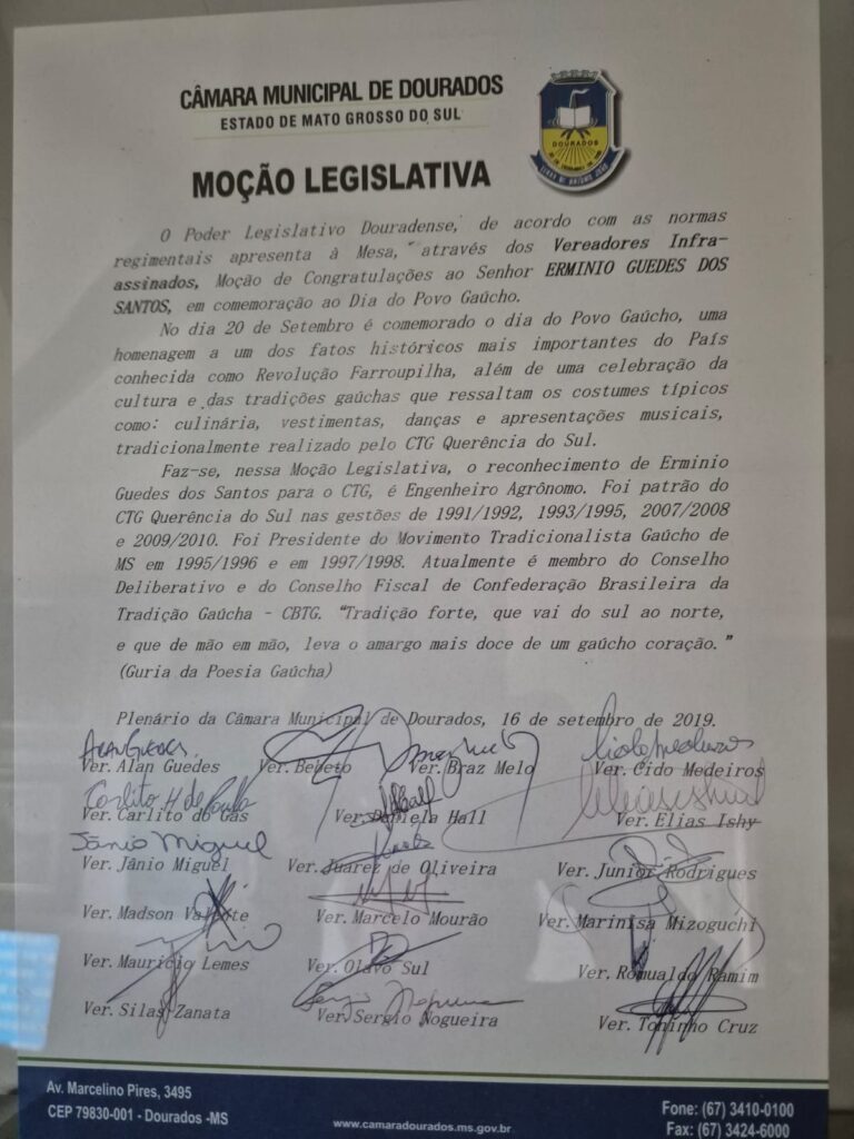 Dia do Gaúcho: Erminio recebe homenagem de Marcelo Mourão e a dedica a Cláudio Xavier Dia do Gaúcho: Erminio recebe homenagem de Marcelo Mourão e a dedica a Cláudio Xavier