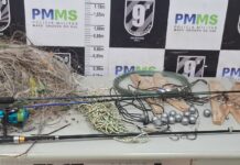PMA flagra três pescadores com petrechos proibidos no Rio Dourados