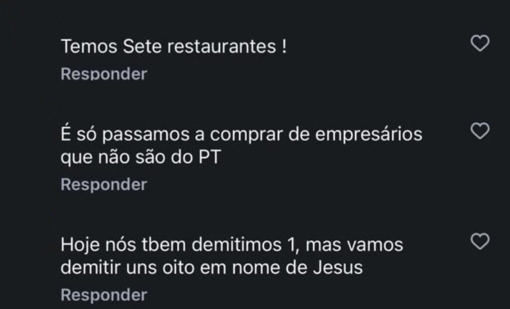 Atenção MPMS: derrotados ameaçam nas redes sociais empresas, imprensa, religiosos e eleitores de Lula