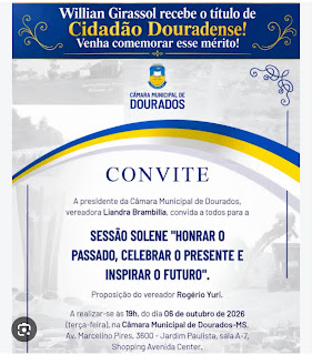 Academia de Letras do Brasil – Dourados homenageia Willian Girassol pelo Título de Cidadão Douradense Academia de Letras do Brasil – Dourados homenageia Willian Girassol pelo Título de Cidadão Douradense