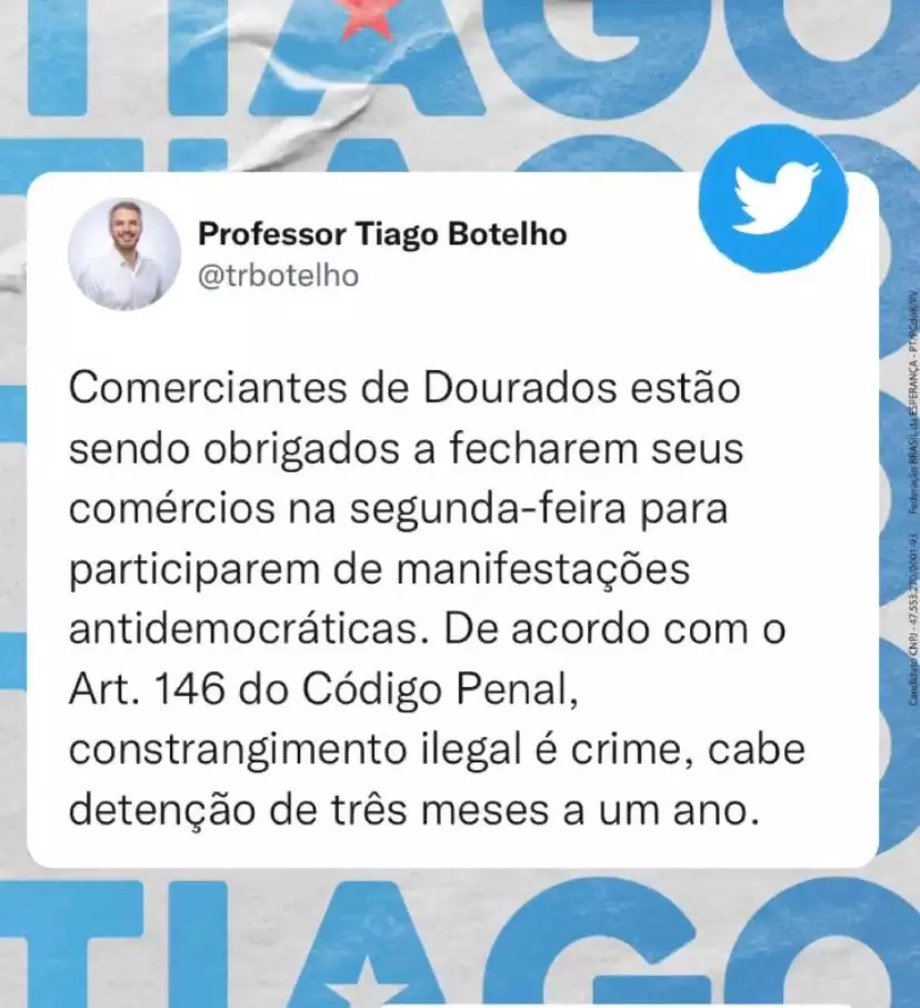Dourados: Bolsonaristas intimidam comerciantes e mostram arma para estudantes Dourados: Bolsonaristas intimidam comerciantes e mostram arma para estudantes