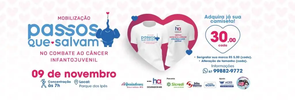 Dourados: campanha 'Passos que Salvam' conscientiza sobre o câncer infantojuvenil