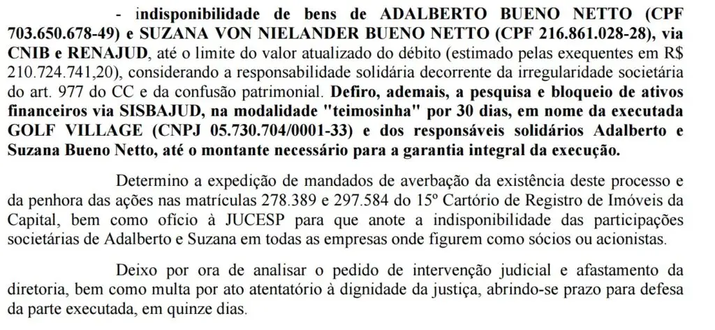 Eduardo Bottura e o ‘Fantástico’: Justiça declara indisponibilidade dos bens da família Bueno Netto