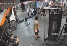 Aluna de academia quebra os dois joelhos após trava se soltar em exercício