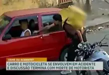 Carro e moto se envolvem em acidente e discussão termina com morte de motorista
