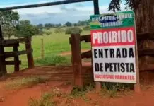 MS: motorista flagra placa que proibe entrada de petistas em propriedade rural