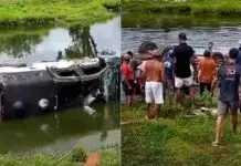Viatura da Polícia Civil capota e afunda em açude; policial fica gravemente ferida