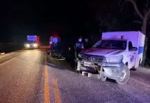 Carona de carro funerário morre em colisão com caminhonete Chevrolet S10