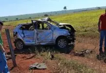 MS-316: Capotamento na tarde deste sábado deixa duas pessoas feridas